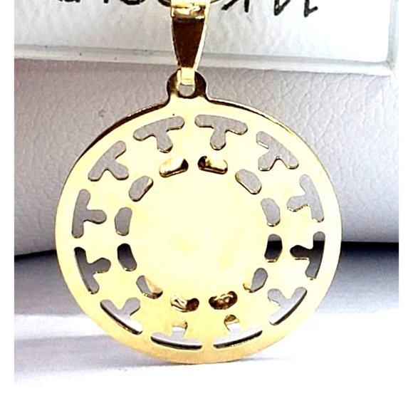 14K Yellow/White Gold Guadalupe Pendant 20 mm - Picture 6 of 9